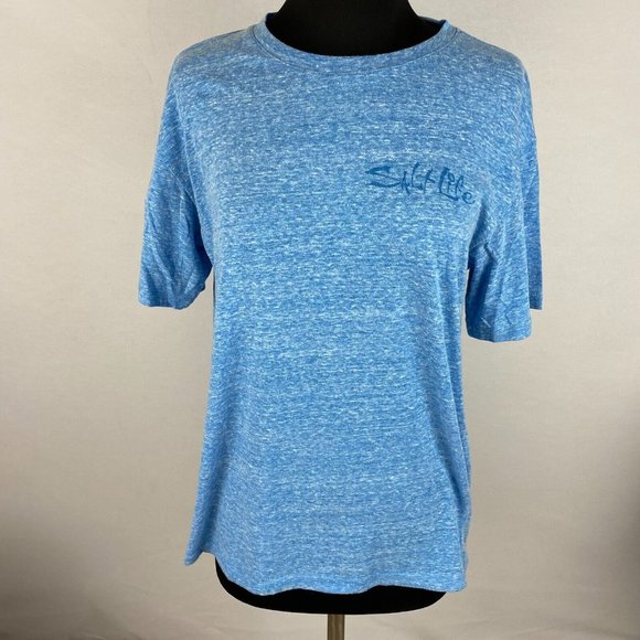 Salt Life Live Salty Seas The Day Unisex Medium M Blue Marled T-Shirt - Picture 1 of 8